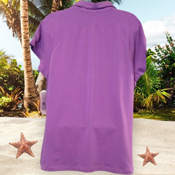 Danskin Womens XXL Purple Knit Golf Polo Blouse Top - Picture 4 of 9
